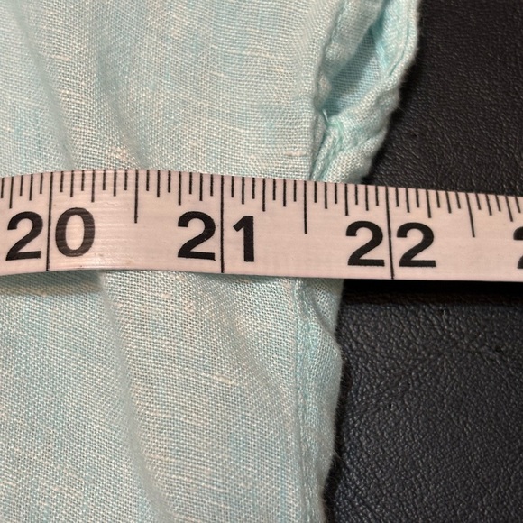 Tahari Sky Blue and White 100% Linen Women's Blouse size M - Picture 6 of 10